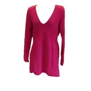 Calvin Klein Deep Pink magenta cotton V-Neck Sweater